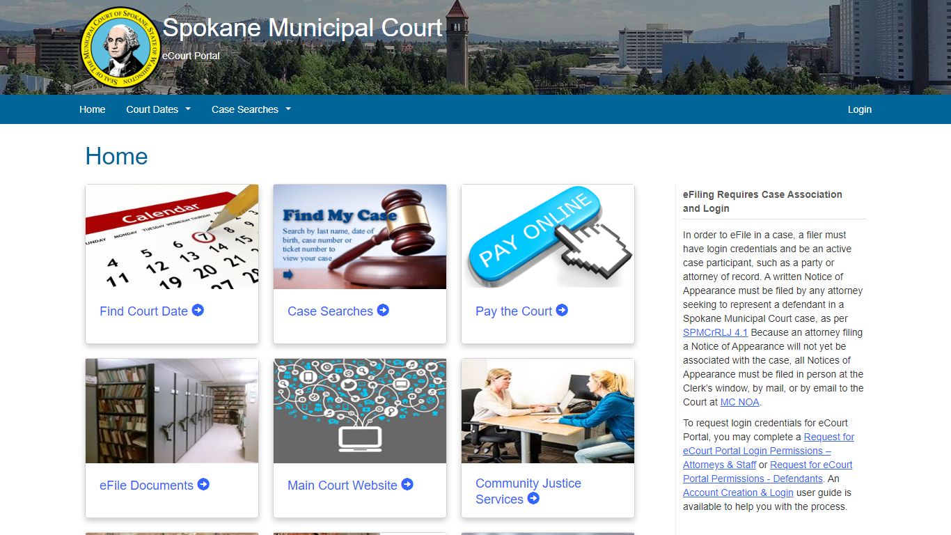 Home | Spokane Municipal Court eCourt Portal
